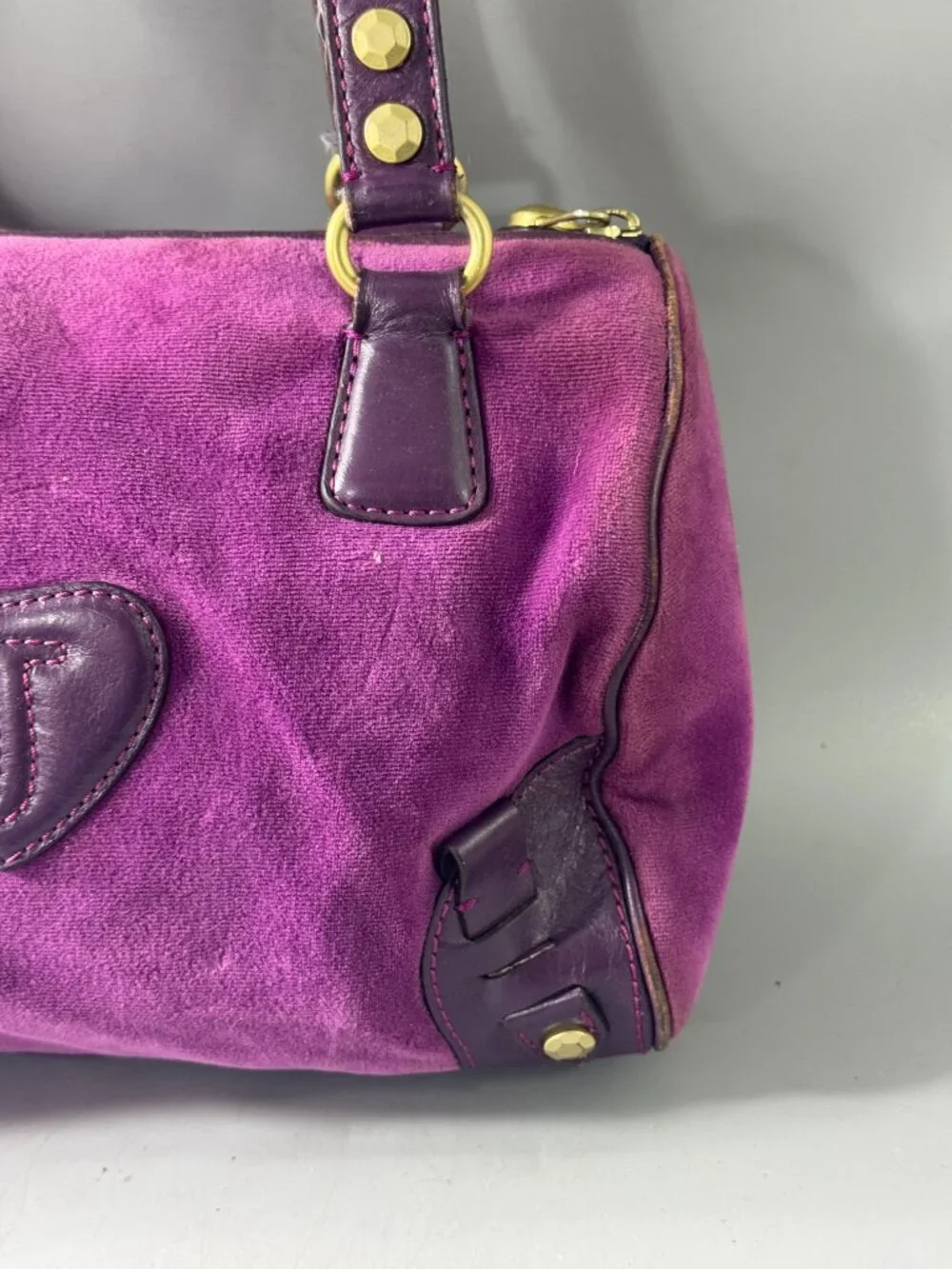 Vintage Juicy Couture Y2K Purple Velvet Shoulder Bag